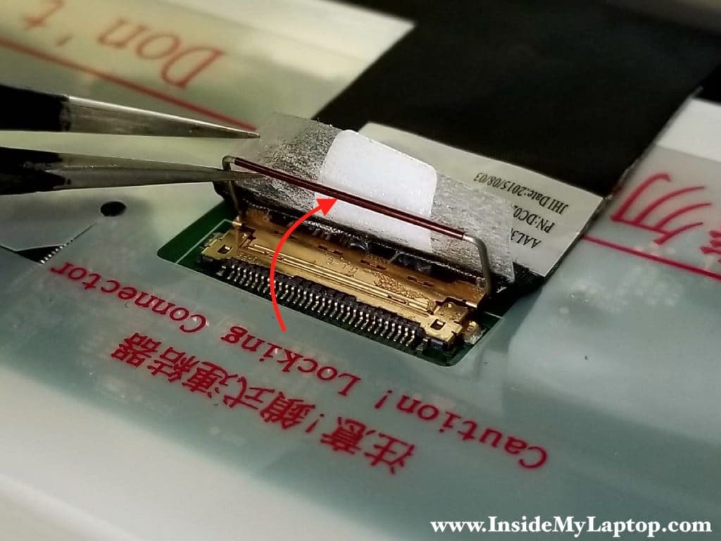 Unlock display connector on LCD