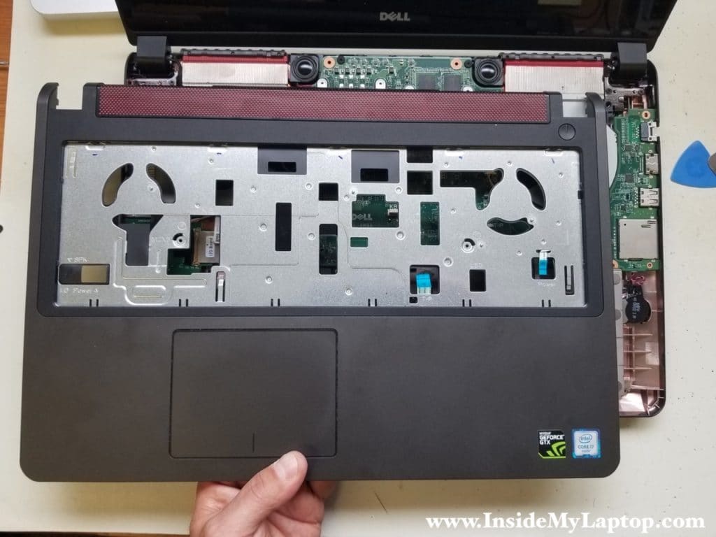 Top case removed from laptop