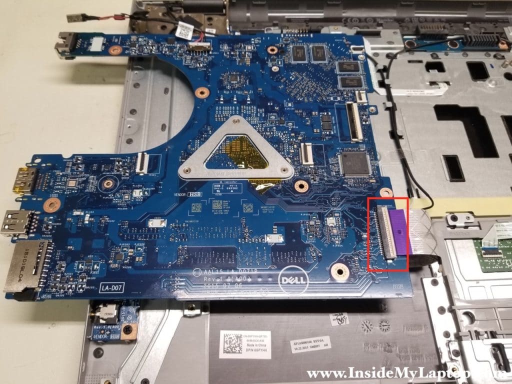 Disconnect USB/Audio board cable