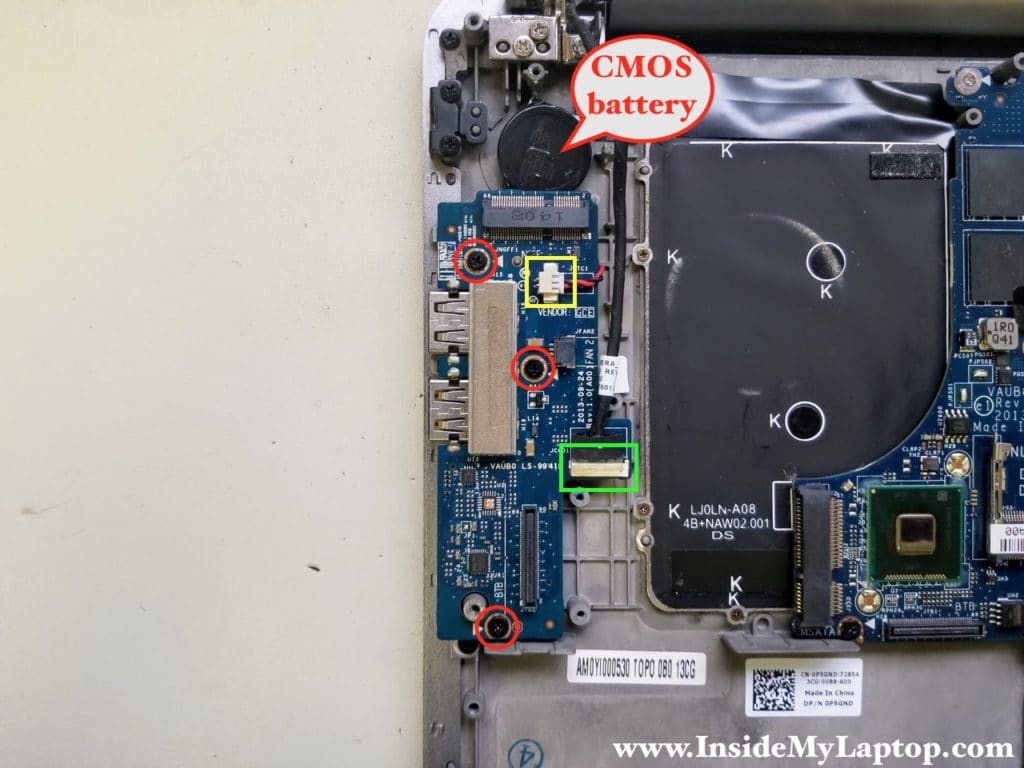 Remove three screws and disconnect cables from USB SD card reader board