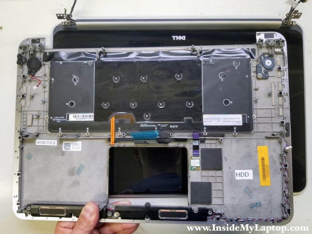 Remove display from top case assembly