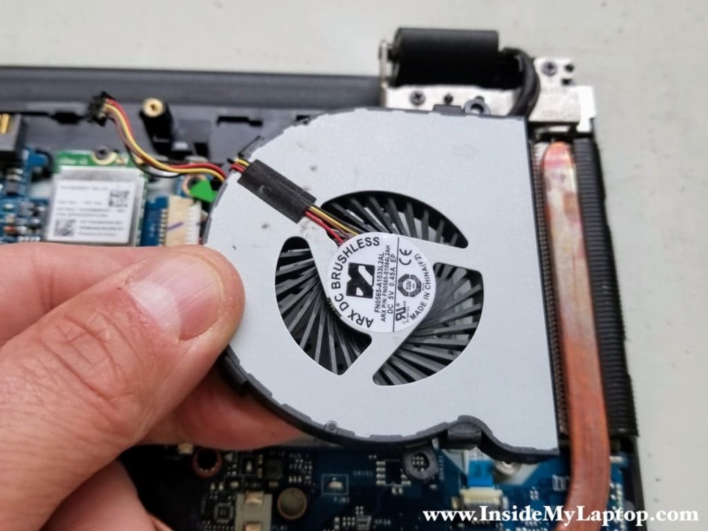 Remove cooling fan from notebook