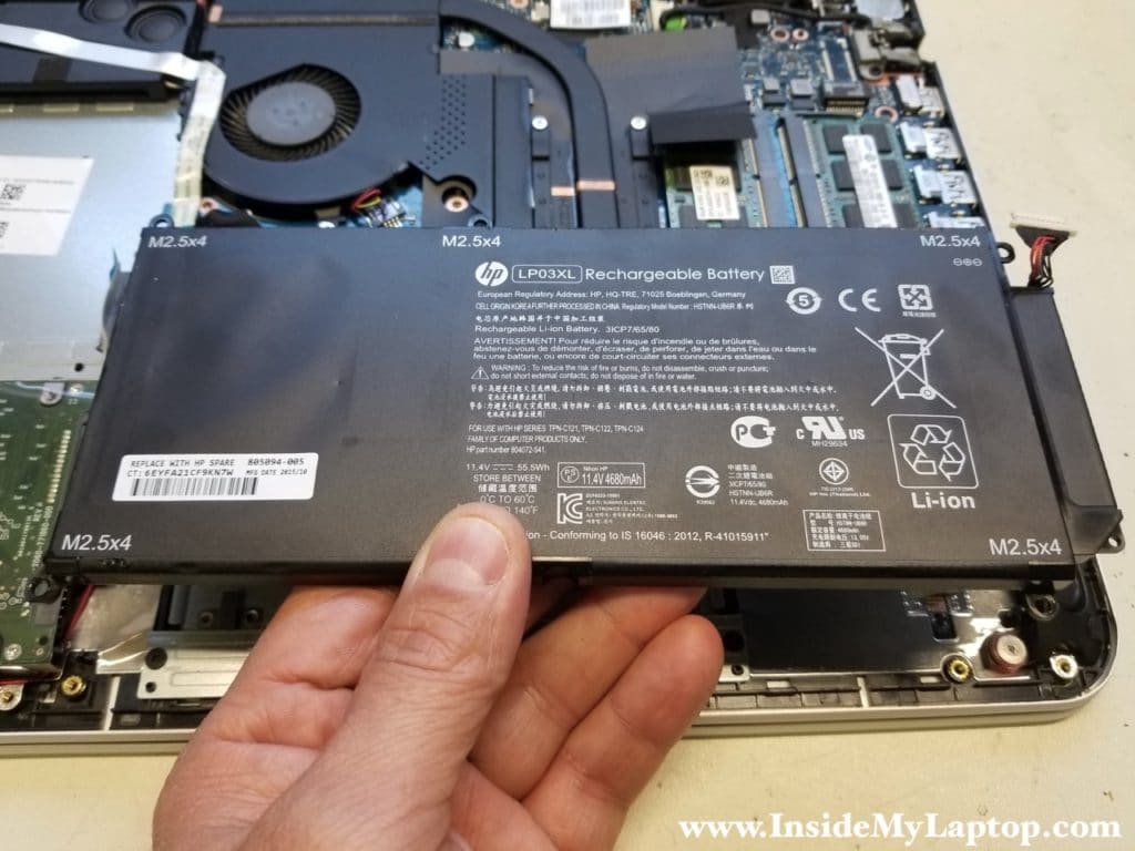 Remove HP Envy 15T-AE100 battery