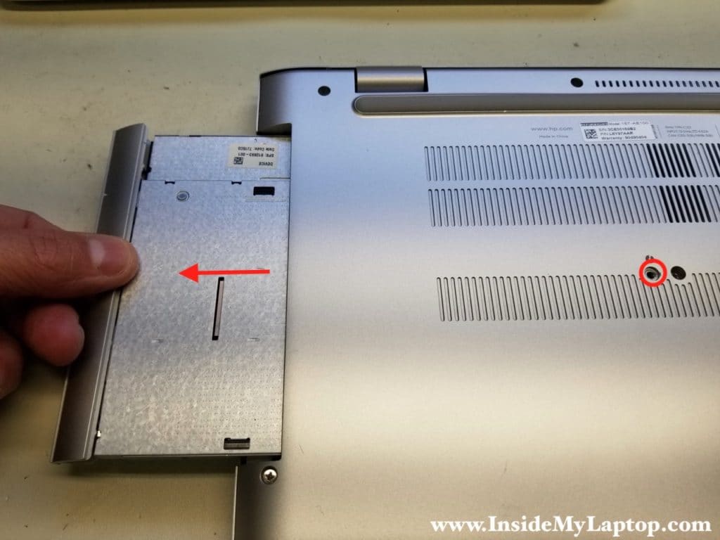 Remove optical drive