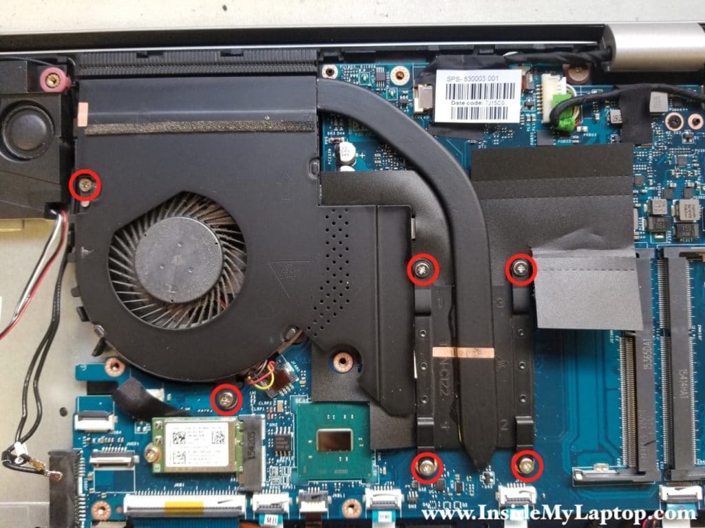 Remove screws from heatsink and fan assembly