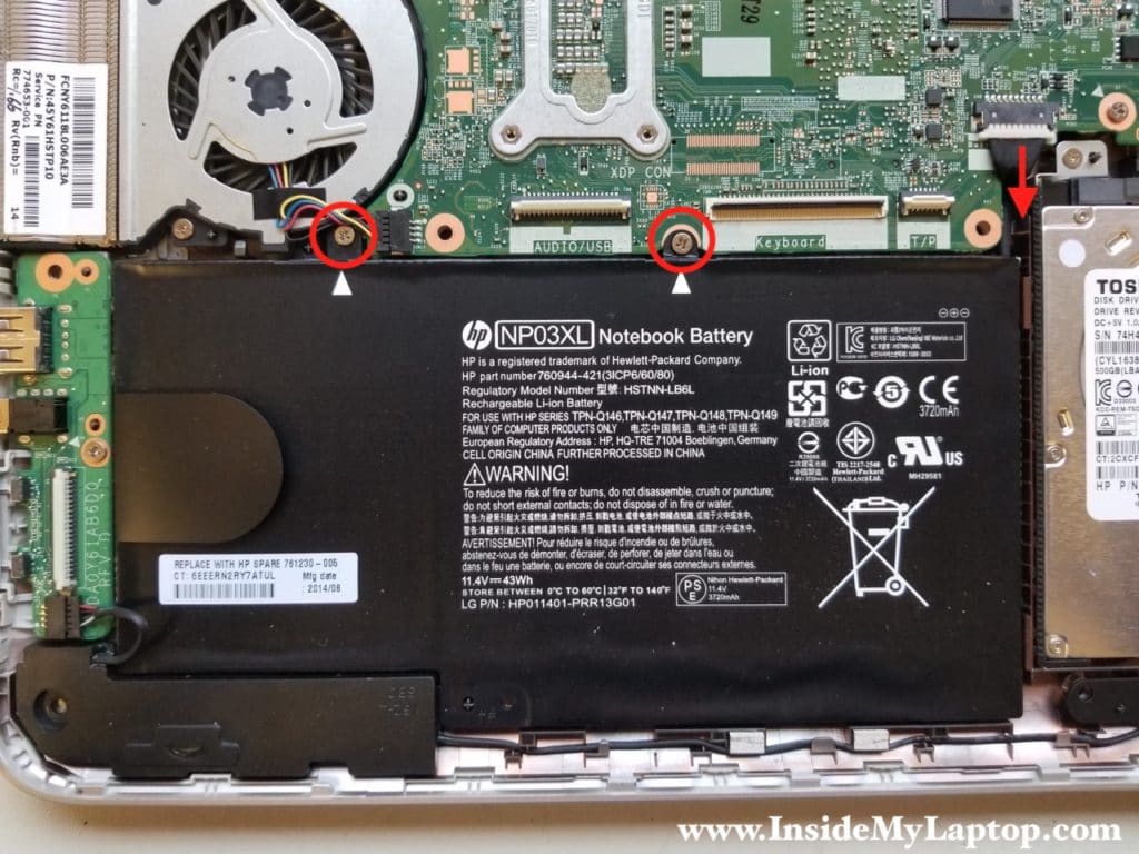 Remove laptop battery