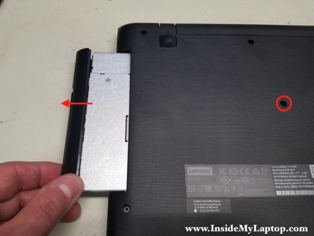 Remove CD/DVD drive