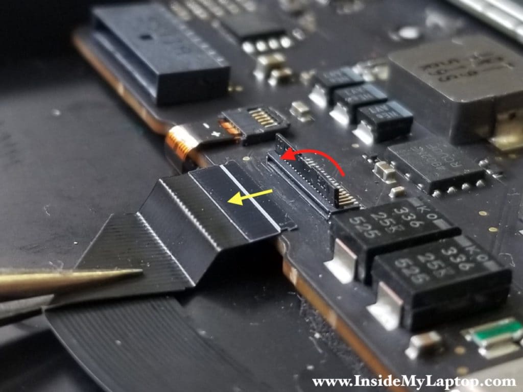 Disconnect the trackpad cable from the logic board