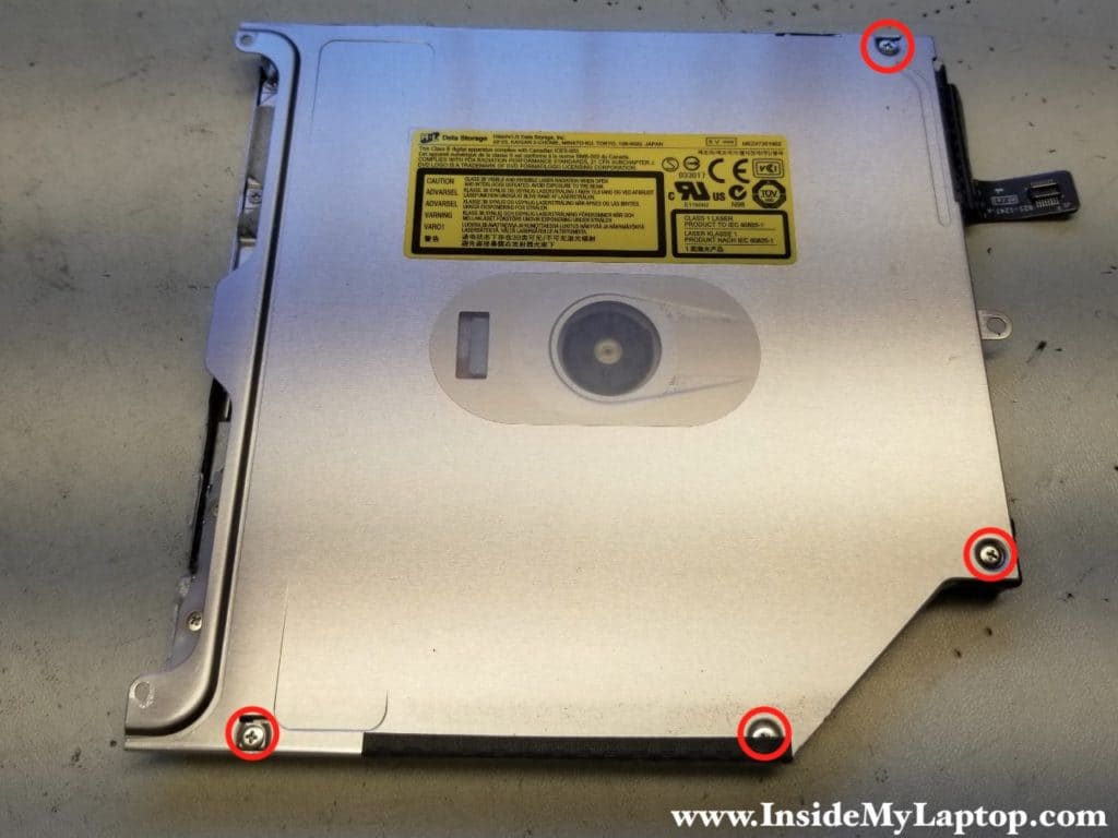 Remove screws from optical drive cover