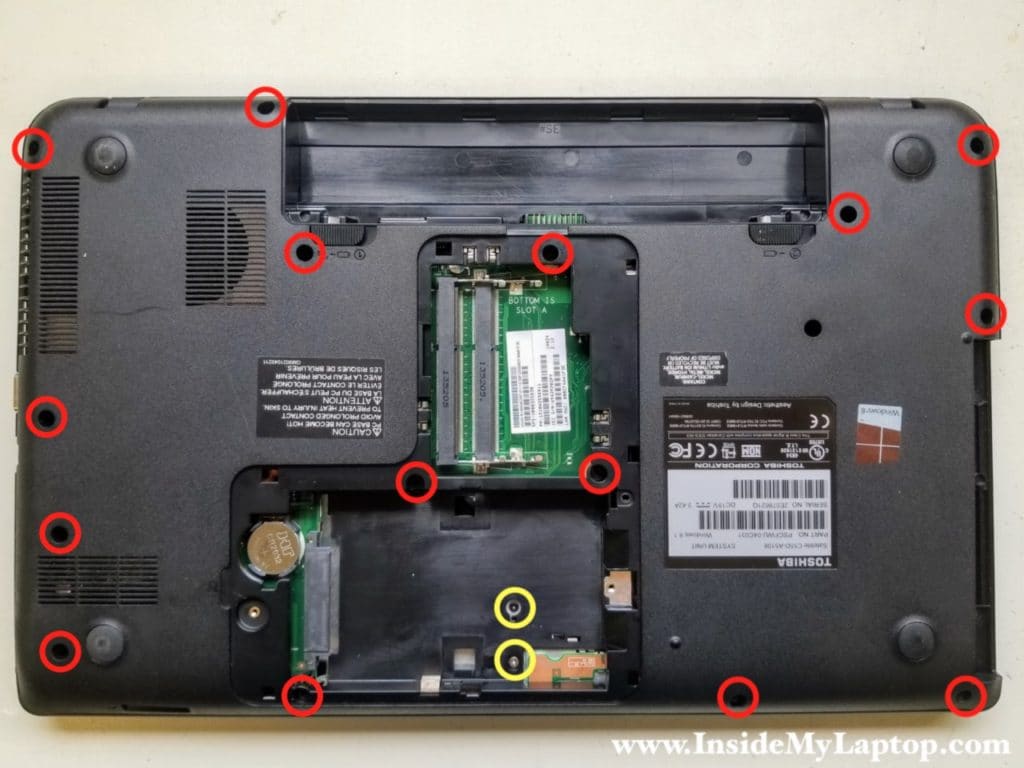 Remove screws fastening bottom case