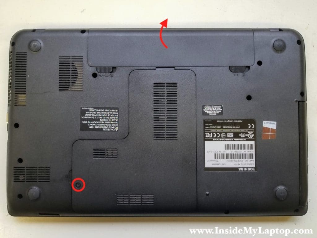 Remove battery and service cover