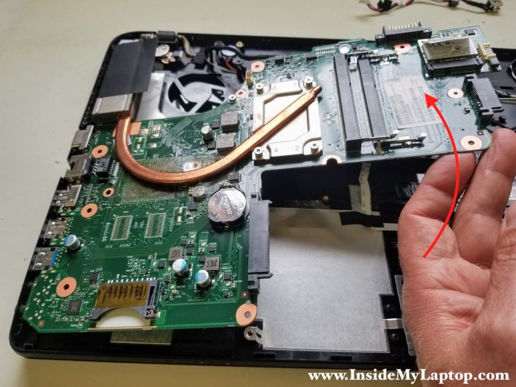 Remove motherboard from laptop base