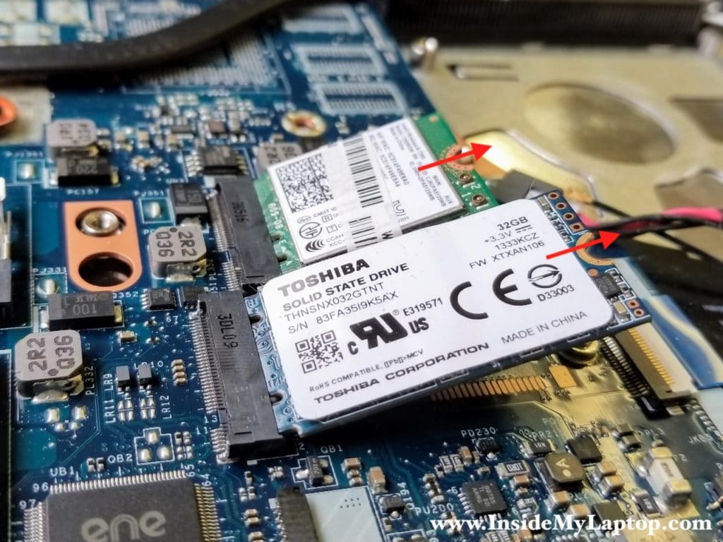 Remove Wi-Fi card and SSD cache card