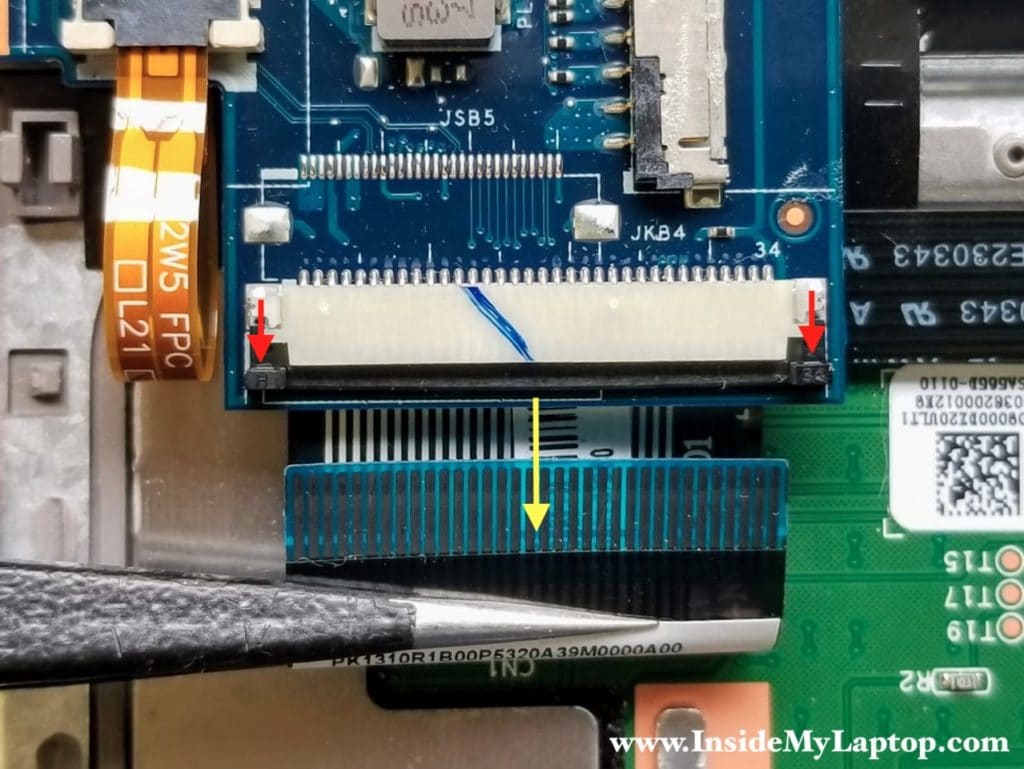 Disconnect keyboard data cable