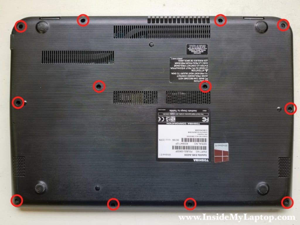 Remove all screws from laptop bottom