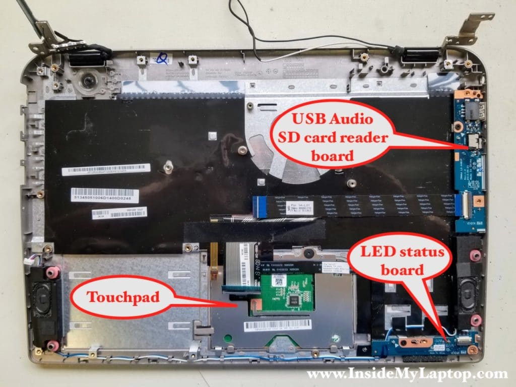 Few boards still connected to top case