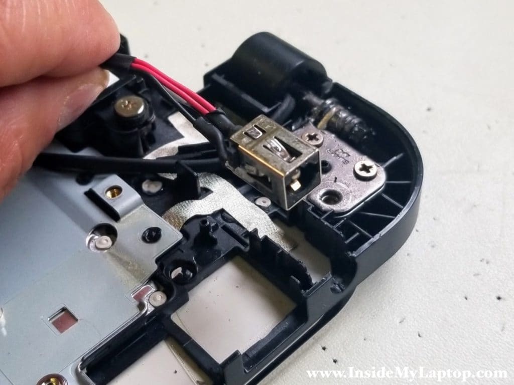 Remove DC power jack harness