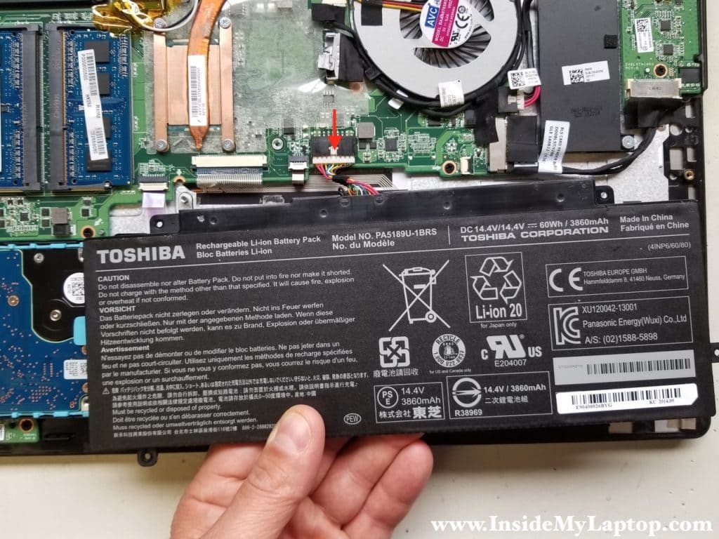 It's a good idea to disconnect the battery before taking apart the display assembly.