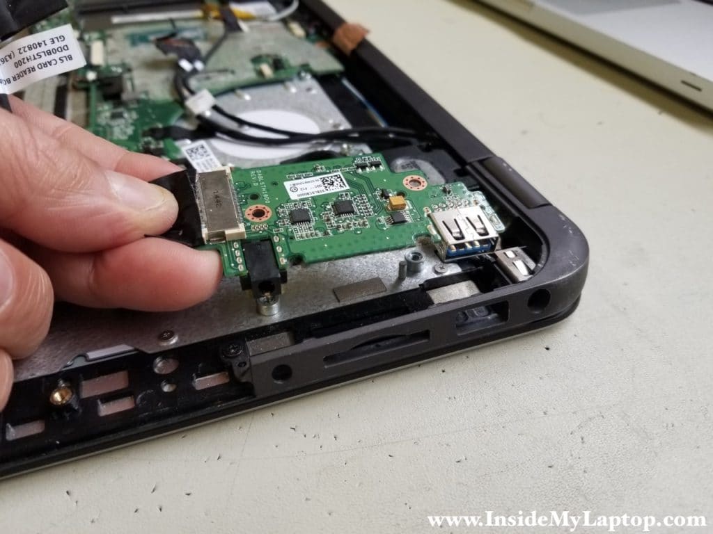 Remove USB board, SD card, headphone jack board