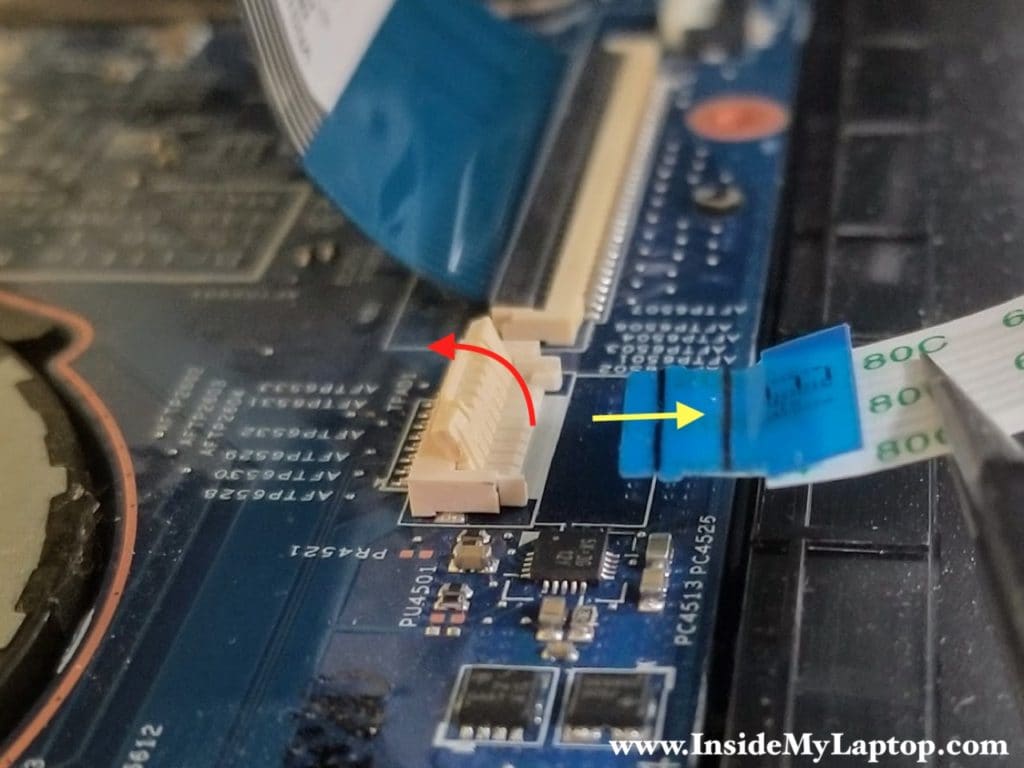 Disconnect touchpad cable