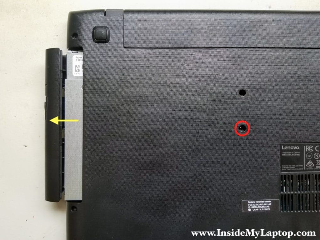 Remove optical CD DVD drive