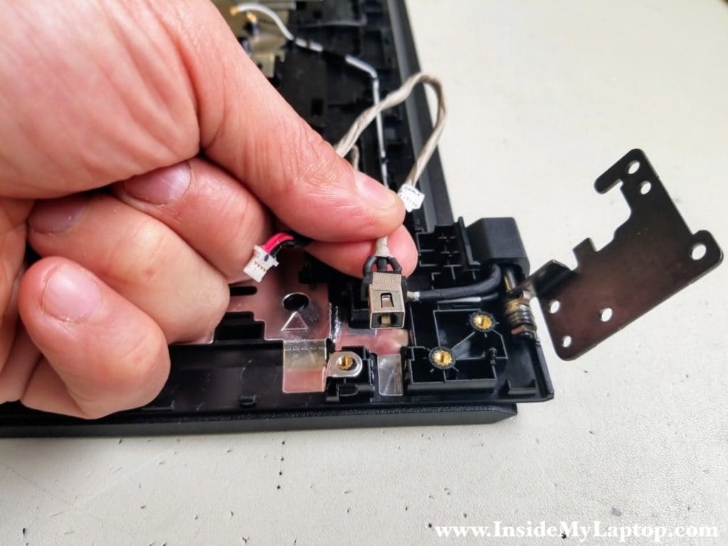 Remove DC-IN power jack harness