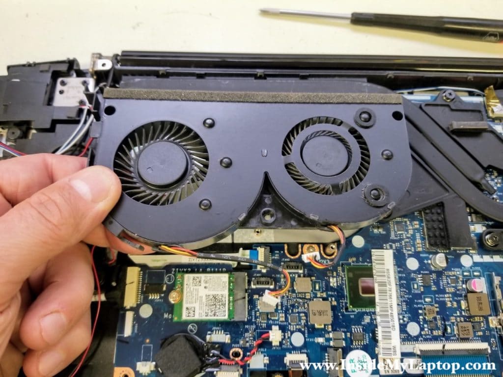 Remove dual cooling fan assembly