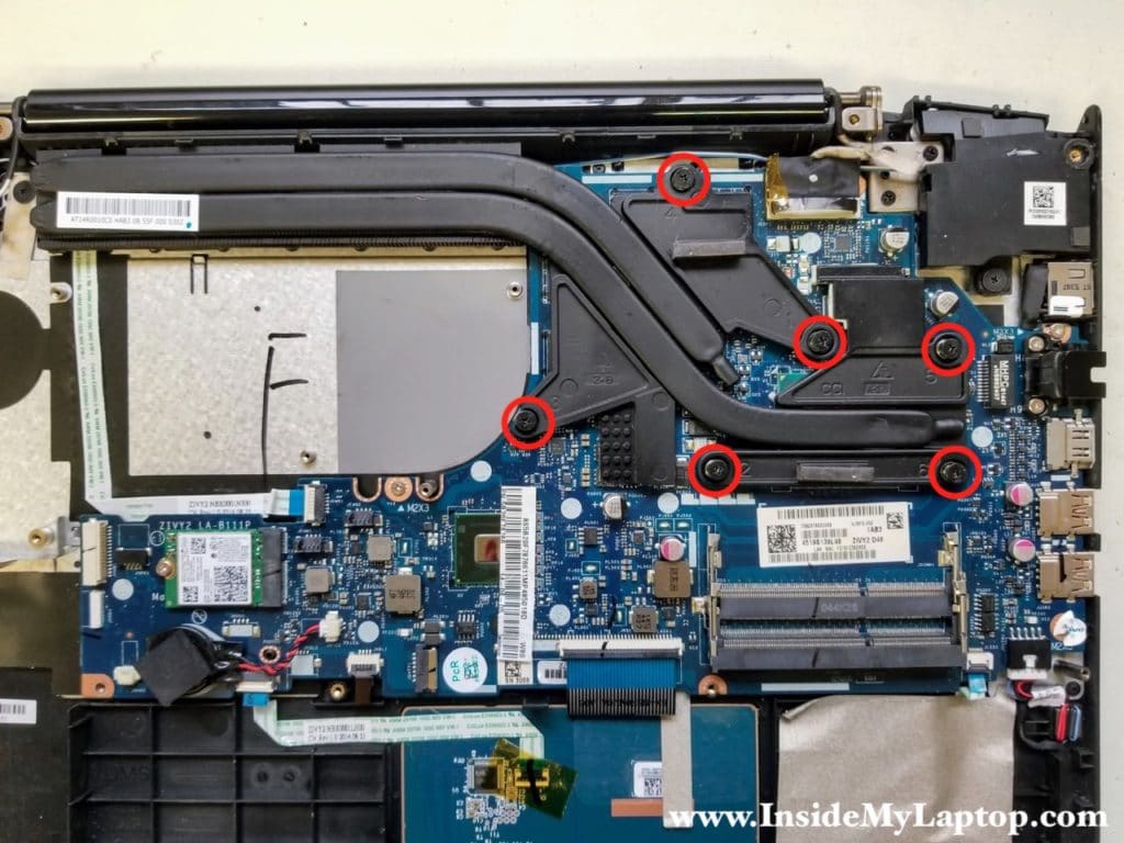 Remove spring loaded screws from heatsink