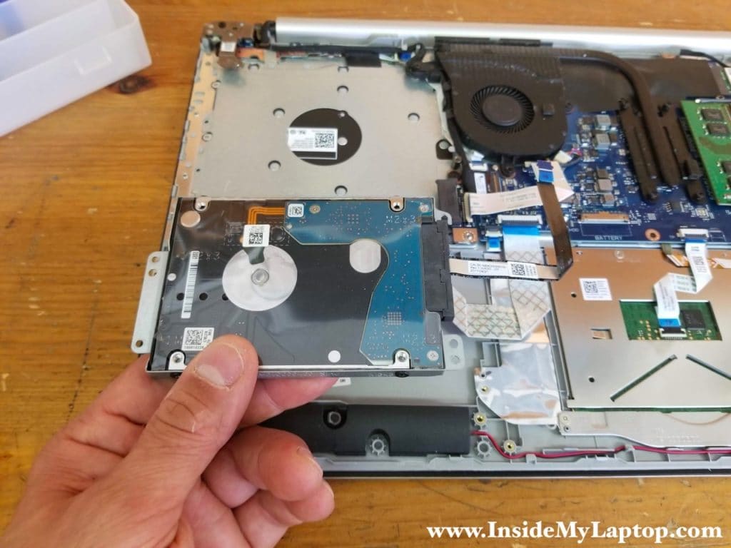 Remove hard drive with cable