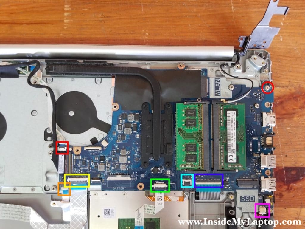 Disconnect cables from motherboard