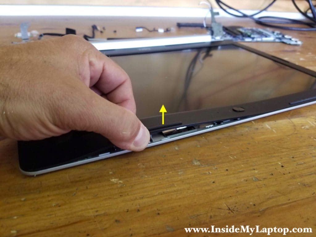 Start separating LCD bezel from display cover