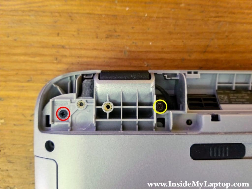 Remove screws under right hinge cover