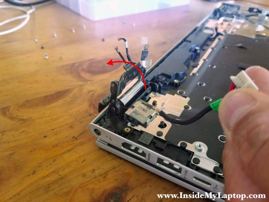 Remove DC power jack harness