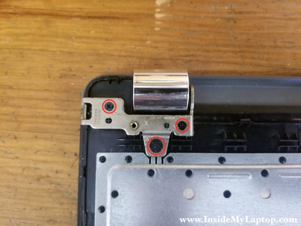 Remove screws from right hinge