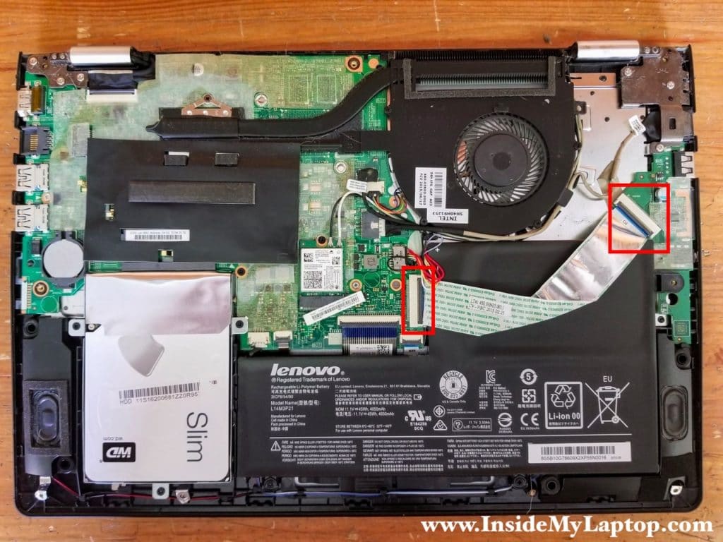 Disconnect the I/O USB/Audio/Volume control board cable on both sides.