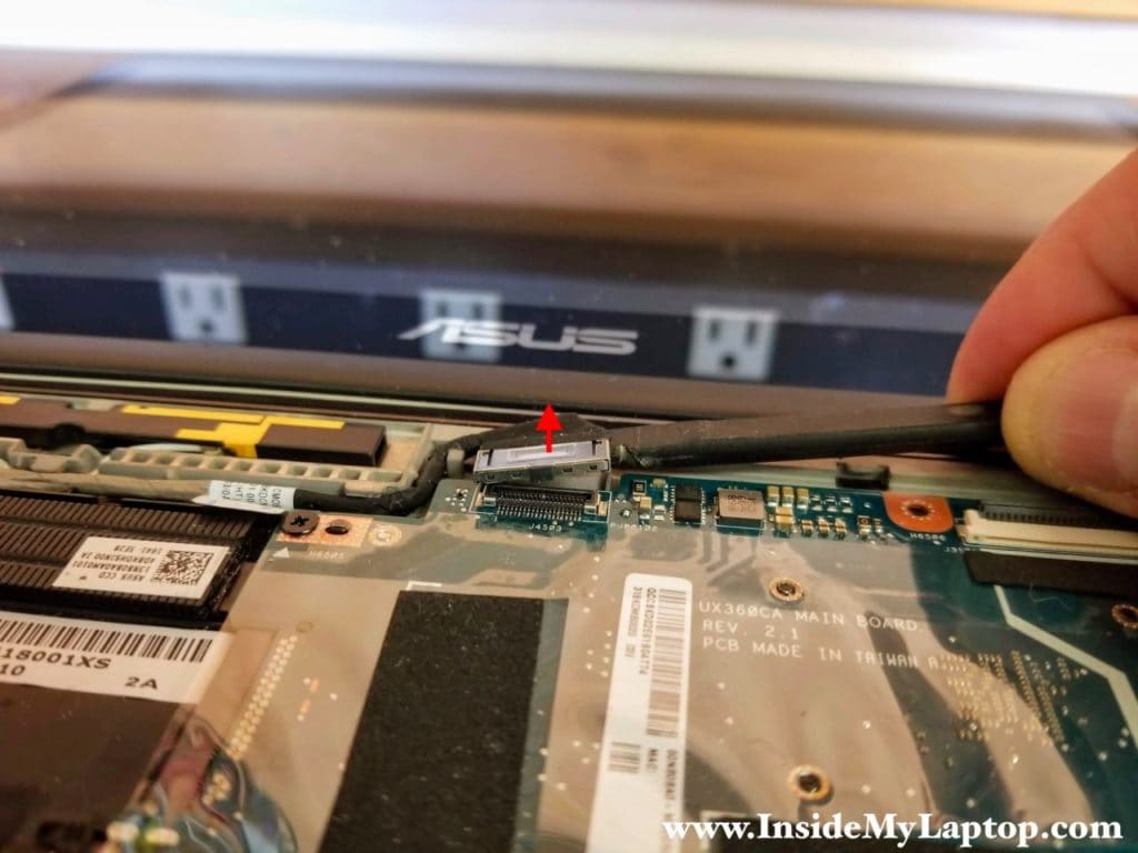 Here's how to disconnect the display cables.