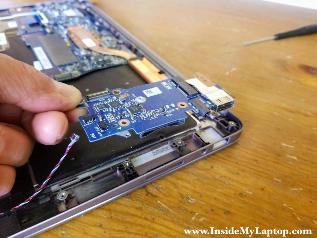 Remove the I/O board (USB, SD card reader, audio jack board).