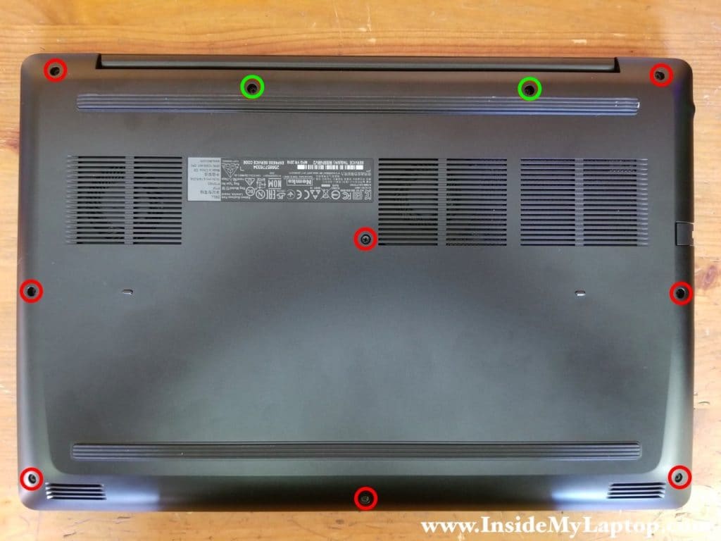 There are ten screws securing the base cover.