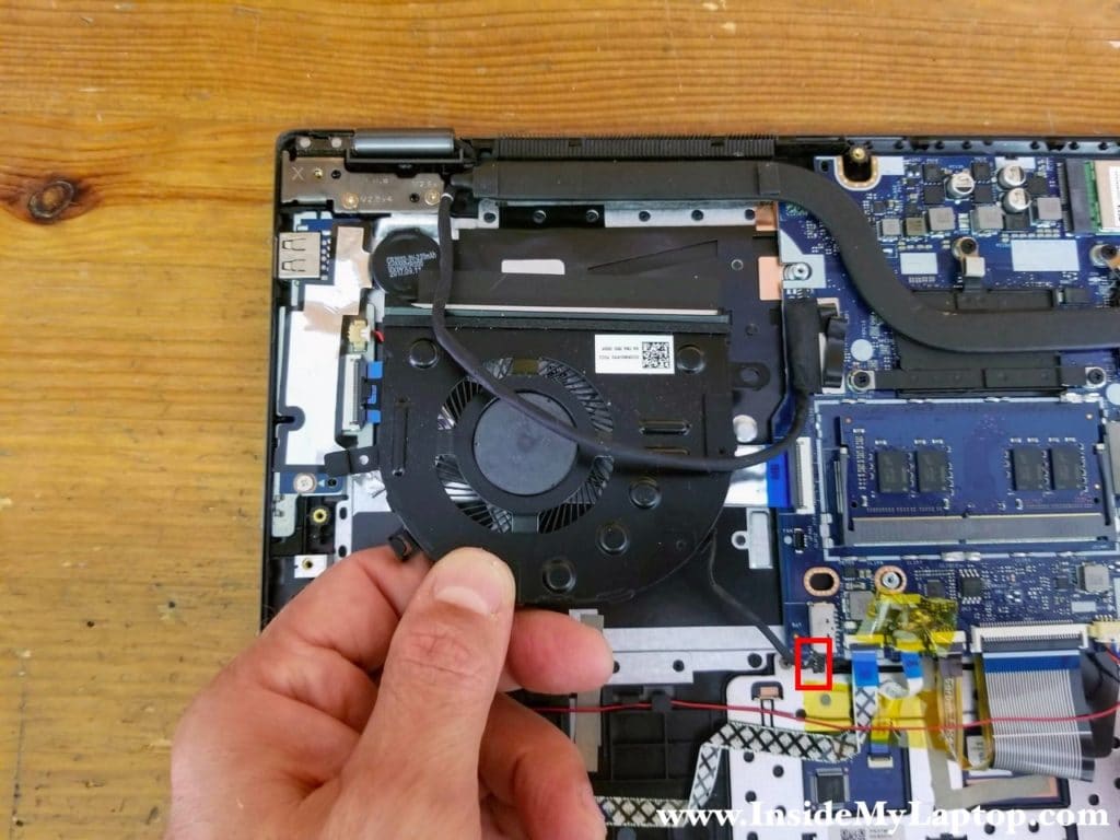 Disconnect and remove the cooling fan.