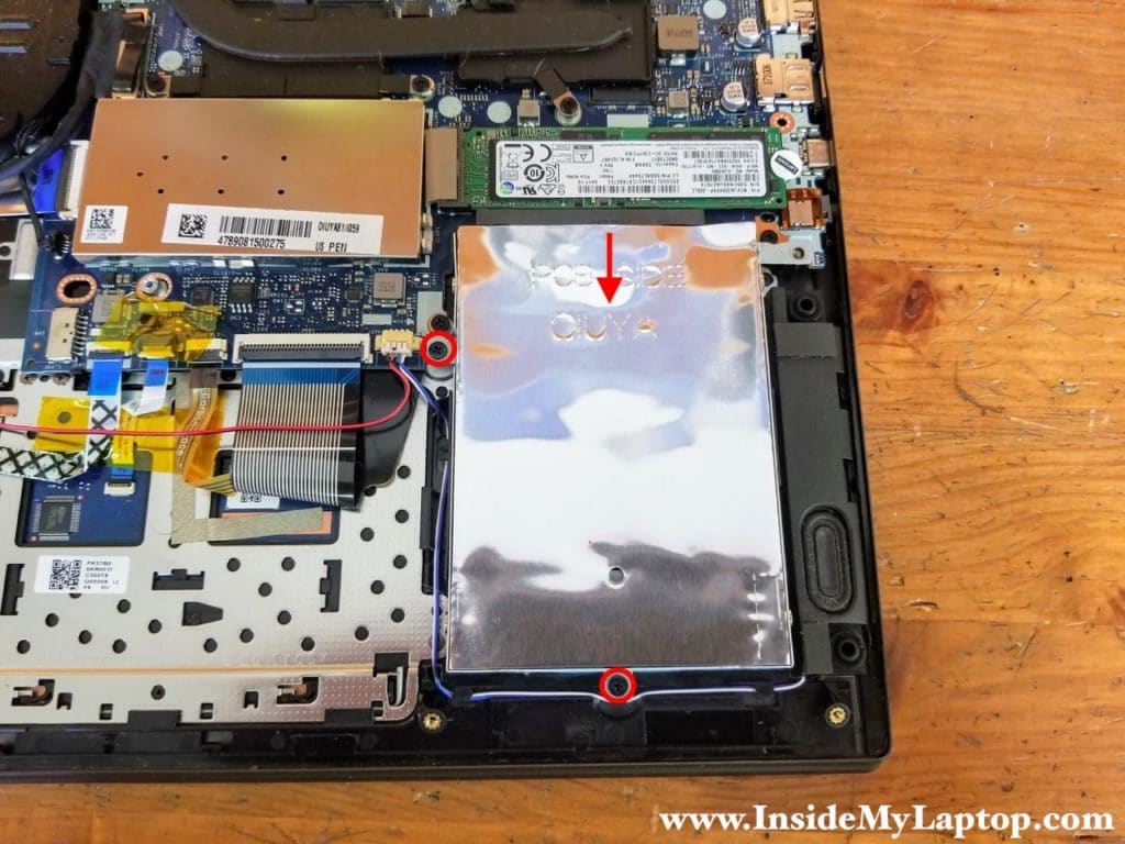 Disconnect and remove the 2.5 hard drive assembly.