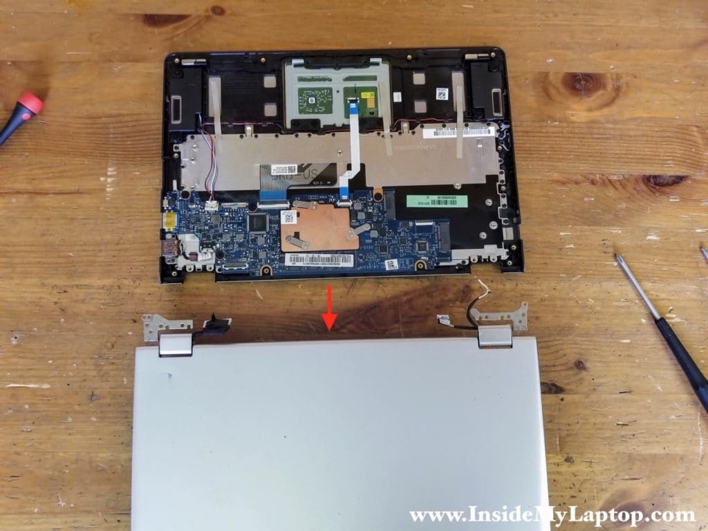 Separate the display panel from the laptop base.