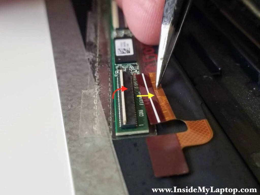 Here's how to disconnect the digitizer cable.