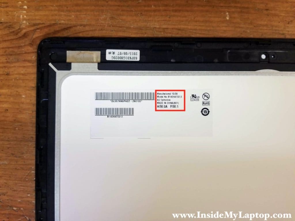 Acer Aspire R 14 (R5-471T-71W2) laptop has this screen installed: B140HAT02.0
