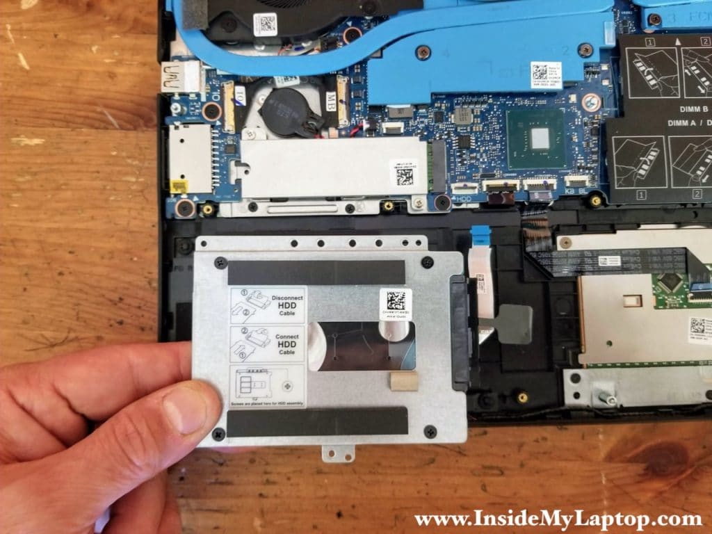 Remove the 2.5" hard drive with the cable attached.