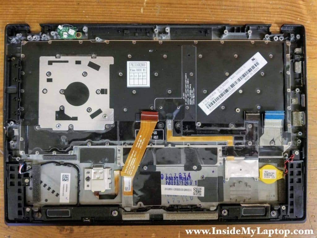 The keyboard in a Lenovo ThinkPad X1 Carbon 6th Generation laptop is attached to the top case with about 70 tiny screws.