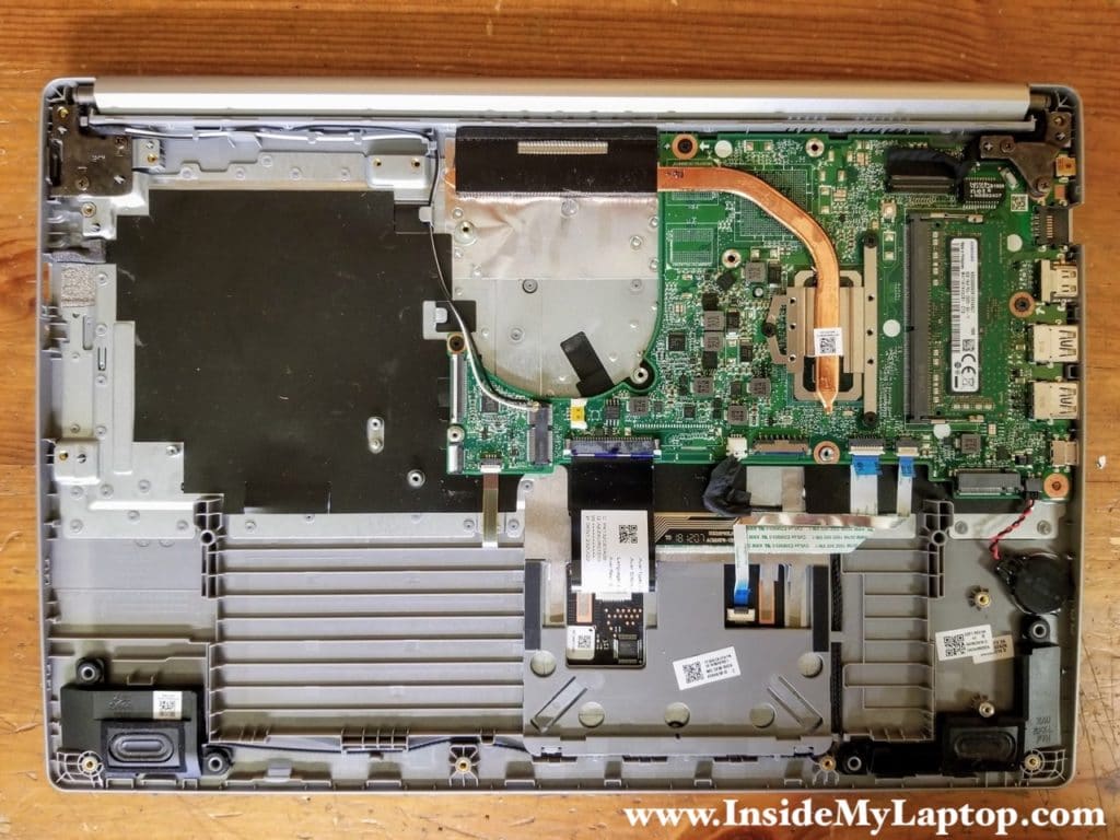 In order to remove the motherboard it's necessary to remove the display panel first.