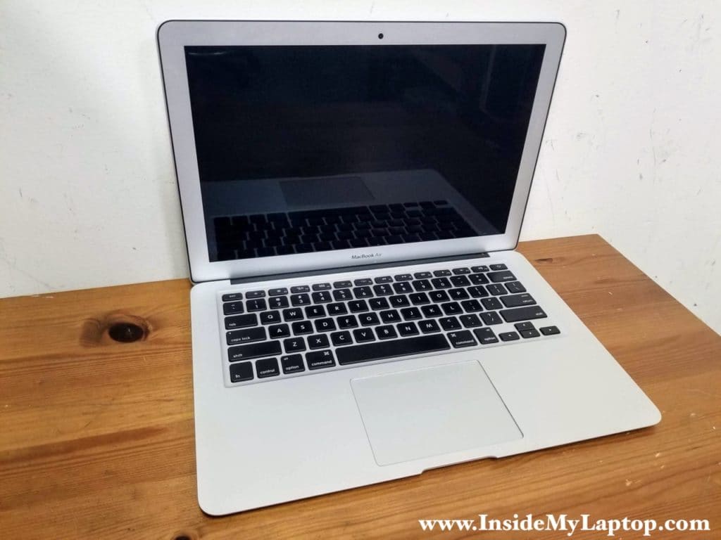 MacBook Air with damaged USB port.