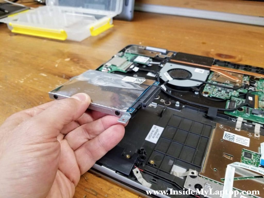 Remove the 2.5" hard drive with the SATA cable attached to it.