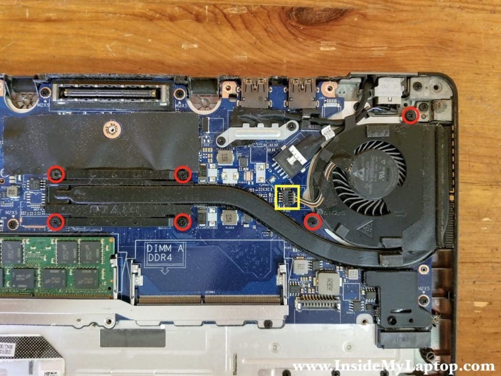 How to remove the heatsink and fan assembly.