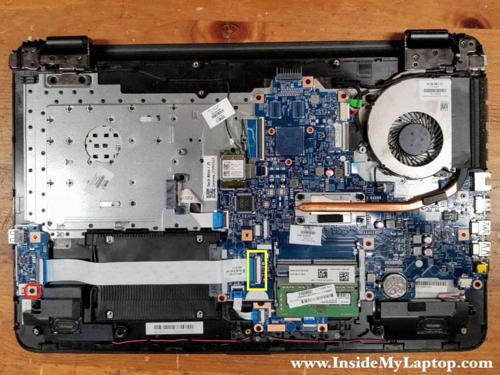 Remove one screw from the USB board. Disconnect the I/O cable from the motherboard.